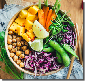 Buddha Bowl, edamame, avocado,