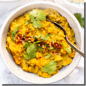 Mung bean kitchari with turmeric and cauliflower rice