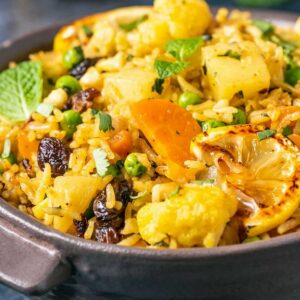 Biryani de légumes au riz basmati ou de choux fleurs