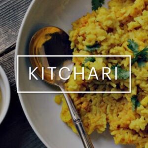 Kitchari de haricots mungo au curcuma et riz basmati ou de choux-fleurs